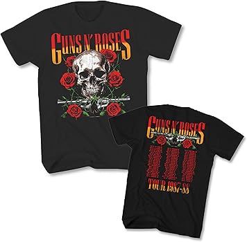 Amazon.com: Guns N'Roses T Shirt 87-88 Tour Front & Back Print